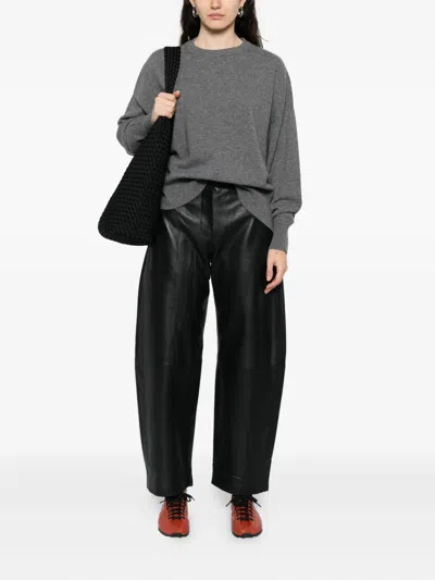 Be You Beyou Cashmere Crewneck Sweater In Gray