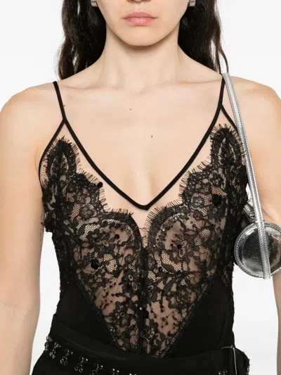Nissa Lace-embellished Top In Black