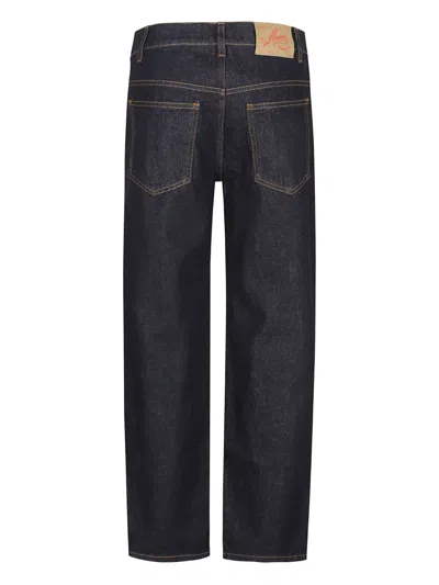 Msgm Ankle Cut Denim Jeans In Blue