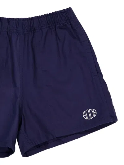Bode Embroidered Deck Shorts In Blue