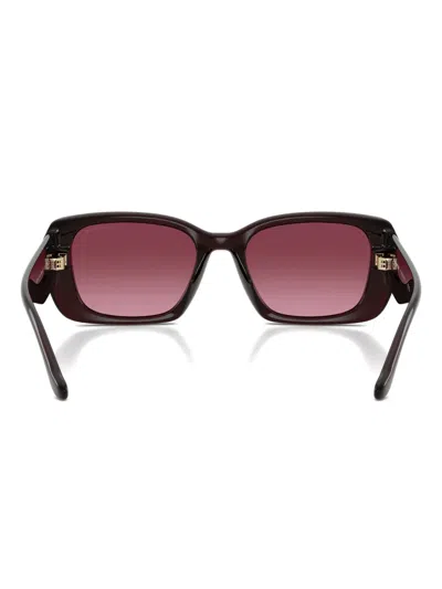 Coach Maxi Sculpted C Oversized Rectangle Sunglasses In Purple