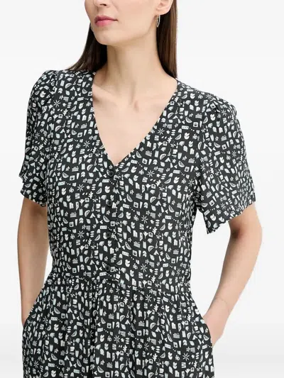 Marc O'polo Button-front Print Dress In Multi