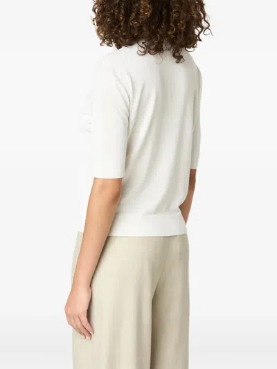 Malo Cashmere And Silk Crewneck Sweater In White