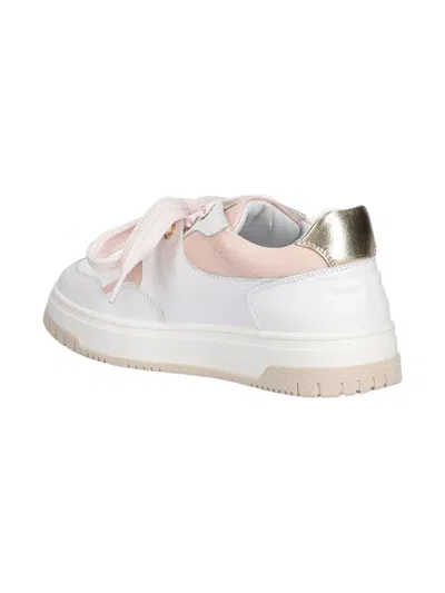 Elisabetta Franchi La Mia Bambina Leather Panelled Sneakers In White