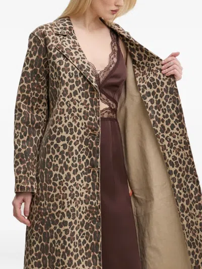Never Fully Dressed Leopard-print Belted Coat In Animal Print