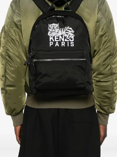 Kenzo Backpack With Adjustable Straps And Top Handle In Black
