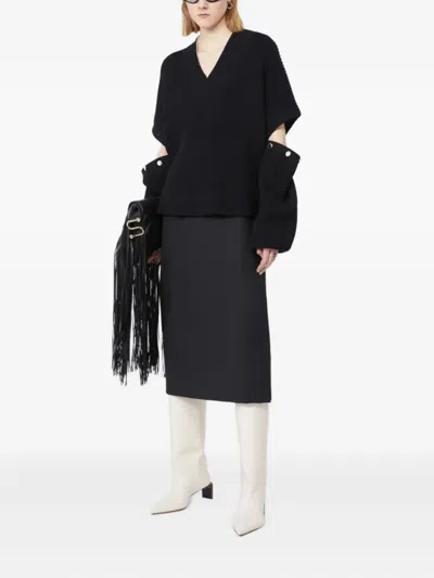 Sportmax Tay Oversized Jumper With Detachable Sleeves In Black