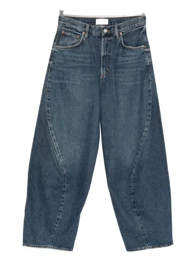 Agolde Panelled Regenerative-cotton Jeans In Blue