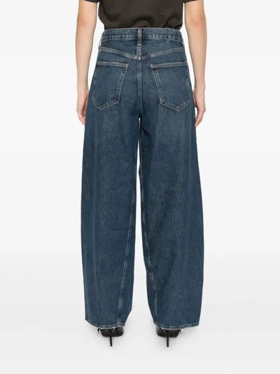 Agolde Panelled Regenerative-cotton Jeans In Blue