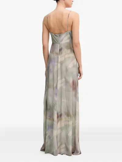 抽象印花超长连衣裙