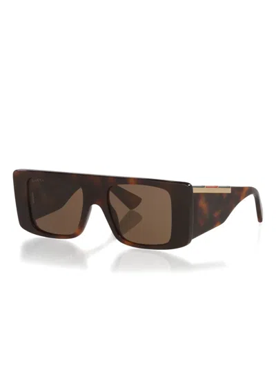Gucci Rectangular Frame Sunglasses In Brown