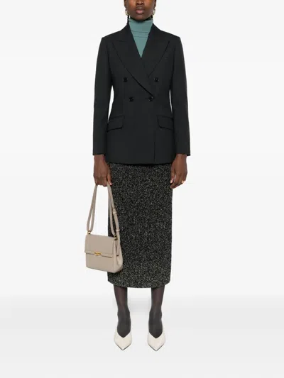 Gucci Wool Silk Gabardine Jacket In Black