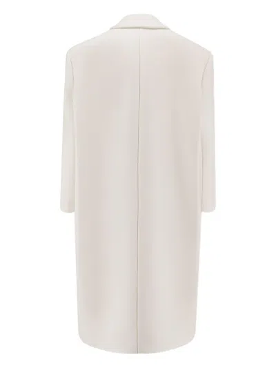 Givenchy Lapel Double-breasted Wool Coat Wide In Neutral