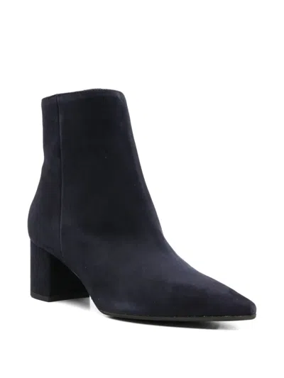 Thea Mika 50mm Pointed-toe Block-heel Boots In Blue