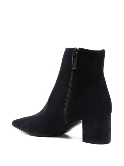 Thea Mika 50mm Pointed-toe Block-heel Boots In Blue