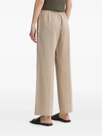 Samsoe & Samsoe Elasticated Pleated-front Trousers In Neutral