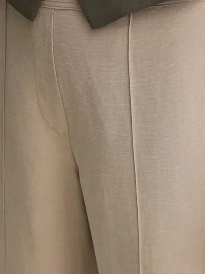 Samsoe & Samsoe Elasticated Pleated-front Trousers In Neutral