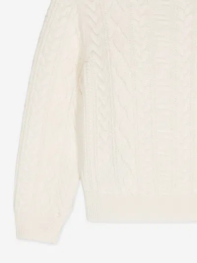 Versace Kids Cable Knit Jumper In White
