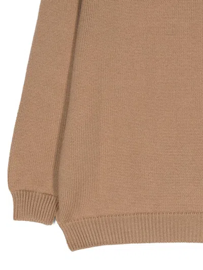 Fendi Kids Wool Knitted Logo Jumper In Brown