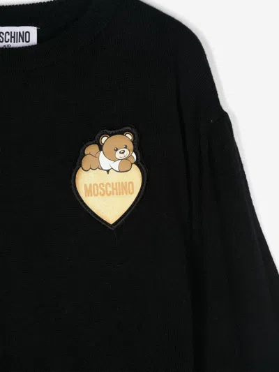 Moschino Teddy Bear-appliqué Sweater In Black