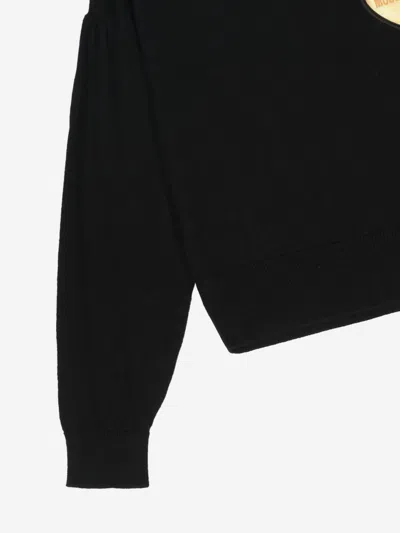 Moschino Teddy Bear-appliqué Sweater In Black