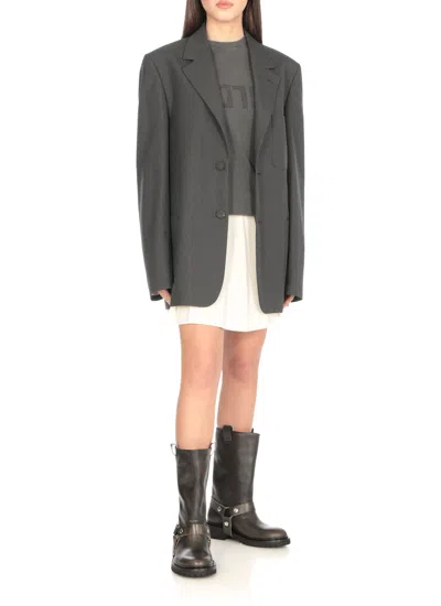 Golden Goose Kurt Boots In Black Leather With Buckle In Black