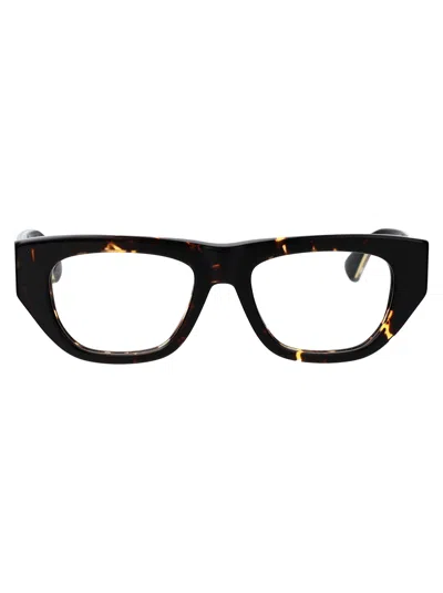 Bottega Veneta Havana Acetate Optical Glasses In Black