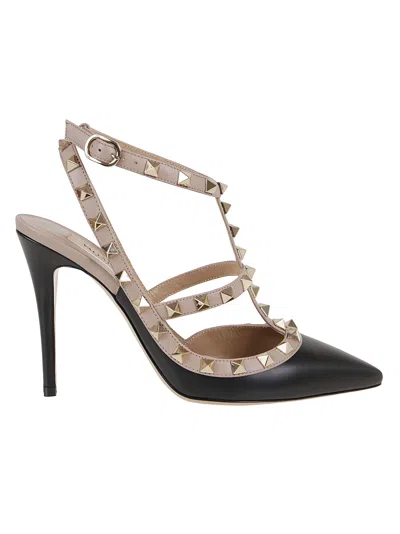 Valentino Garavani Valentino Rockstud Caged 100 Patent Pump In Black