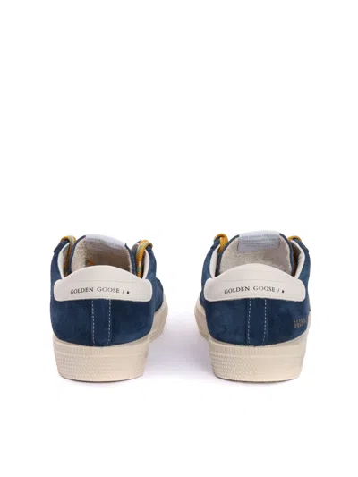 Golden Goose May Suede Sneakers With White Leather Star And Heel Tab In Blue