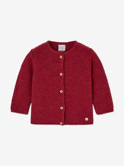Paz Rodriguez Baby Knitted Cardigan In Red