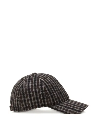Lanvin Striped Logo-patch Cap In Multi