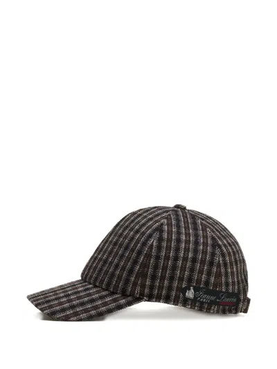 Lanvin Striped Logo-patch Cap In Multi