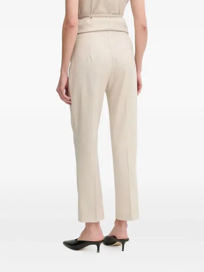 Sandro Ferrone Wrap-front Darted Trousers In Neutral