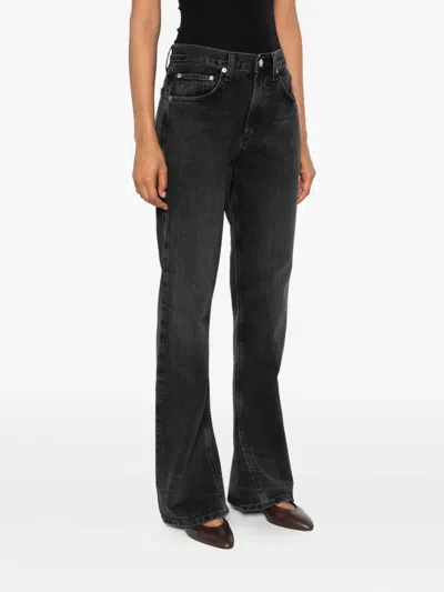 Agolde Mid-rise Kick Boot Jeans In Black