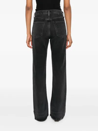 Agolde Mid-rise Kick Boot Jeans In Black