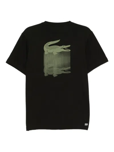 Lacoste Croc Crew-neck T-shirt Regular Fit In Black