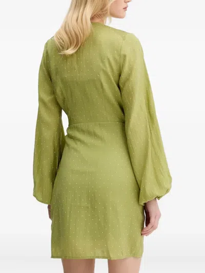 缀饰迷你裹身式连衣裙