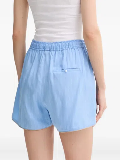 Munthe Uppi Pinstripe Drawstring Shorts In Blue