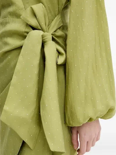 缀饰迷你裹身式连衣裙