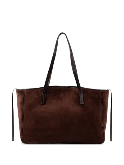 Manu Atelier Shoulder Bag Xl Du Jour In Suede In Brown