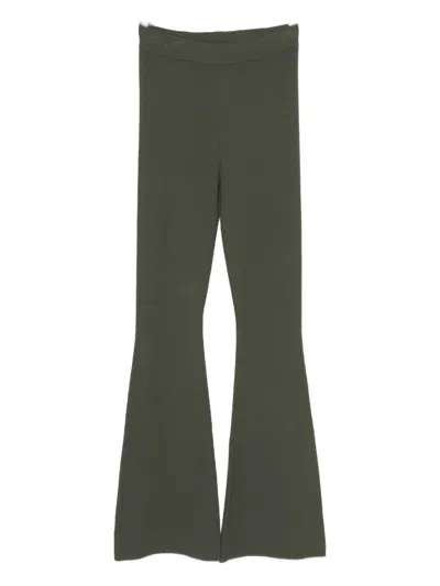 Marc O'polo Ribbed Flare Trousers In Green