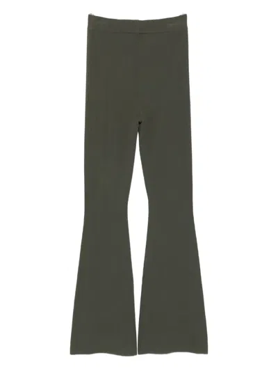 Marc O'polo Ribbed Flare Trousers In Green
