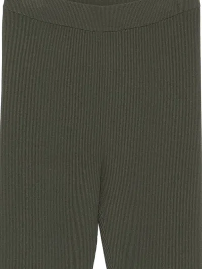 Marc O'polo Ribbed Flare Trousers In Green