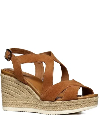 Geox Crossover Wedge Espadrilles In Brown