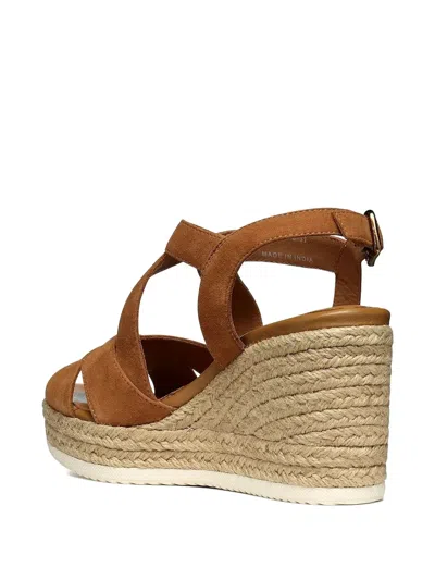 Geox Crossover Wedge Espadrilles In Brown