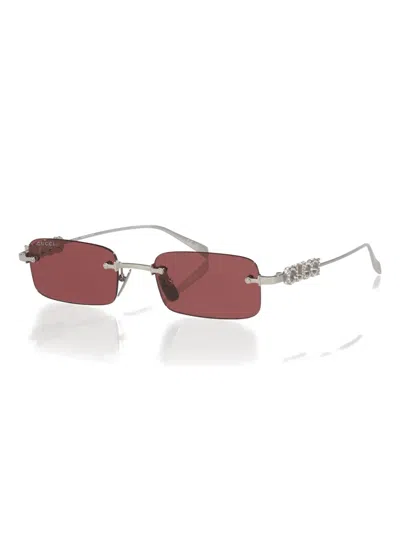 Gucci Rectangular Frame Sunglasses In Brown