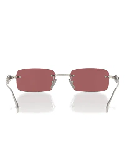 Gucci Rectangular Frame Sunglasses In Brown
