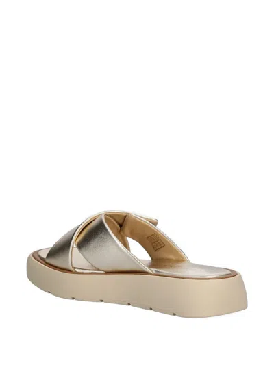 Baldinini Cross-strap Platform Slides In Neutral