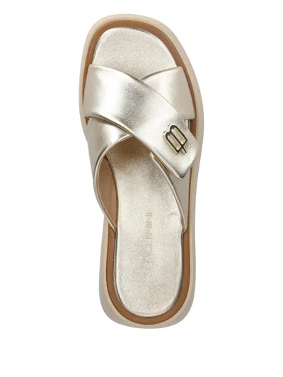 Baldinini Cross-strap Platform Slides In Neutral