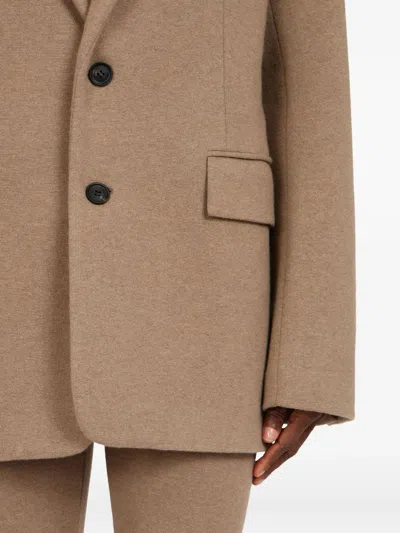 Ferragamo Single-breasted Flap-pocket Blazer In Brown